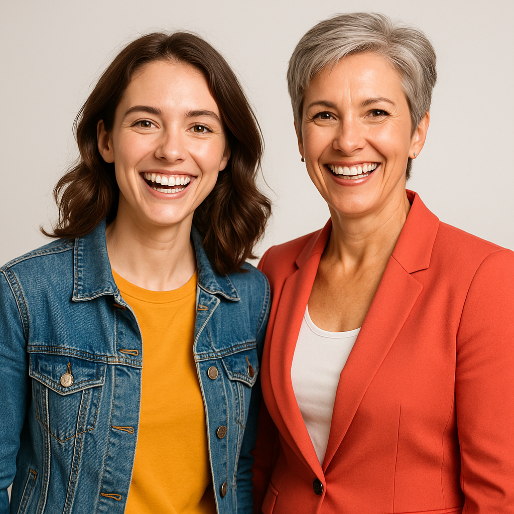 Mother-daughter pair Ashley and Patricia after working on energy together