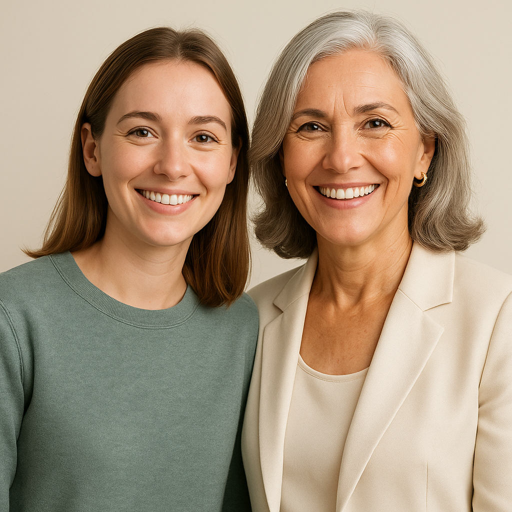 Mother-daughter pair Rebecca and Susan after working on mood and metabolic health together